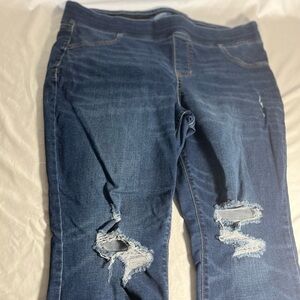 Old Navy Jeans Darkish Blue Size 18 Women's Rockstar Mid-Rise Ripped Design